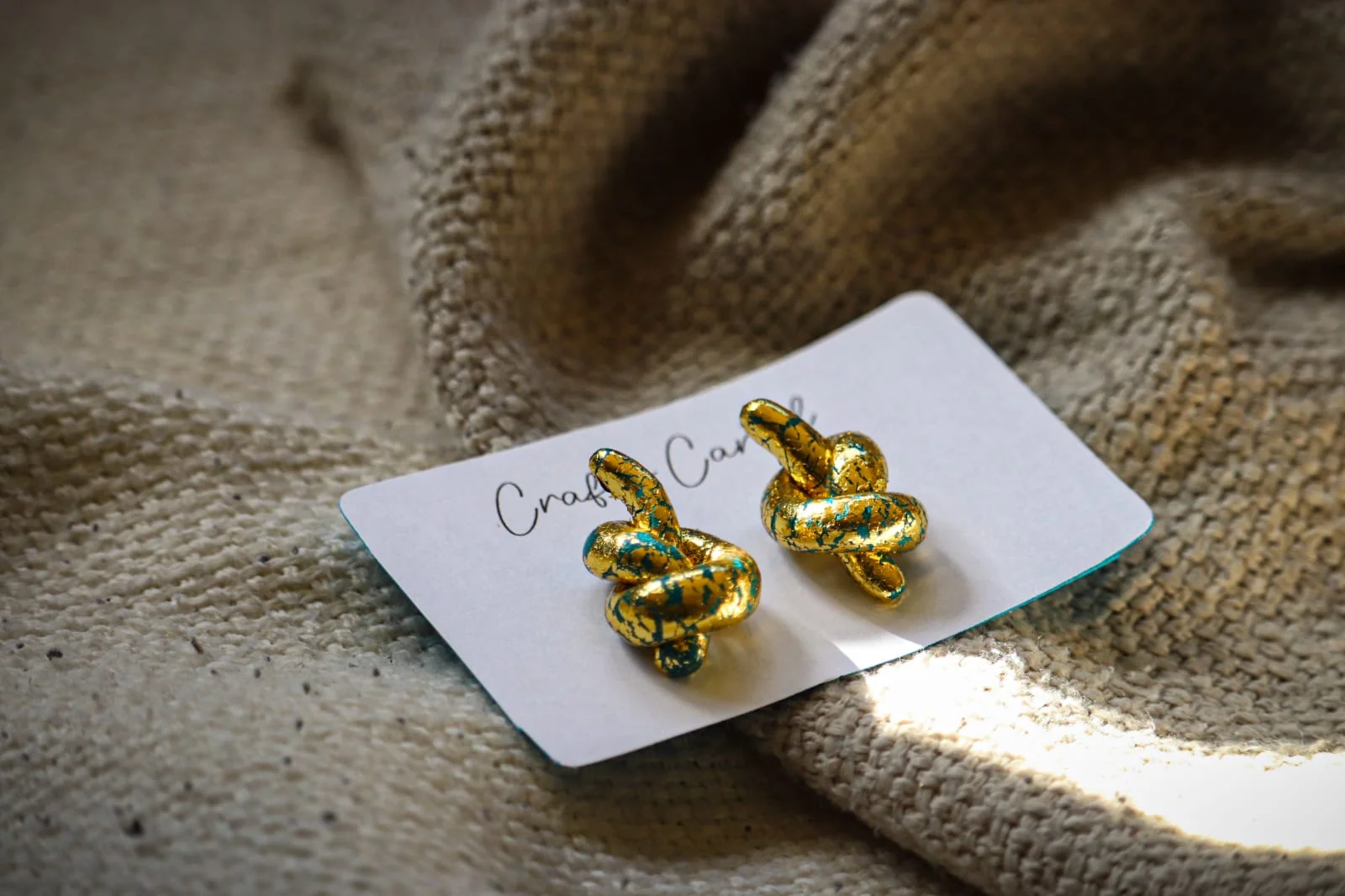 Abstract organic-shaped polymer clay earrings